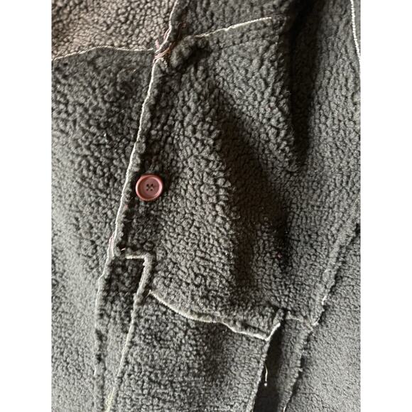 Vintage Donna Pelle The Leather Sherpa Lined Suede Hooded Jacket Womens Large - Picture 4 of 5